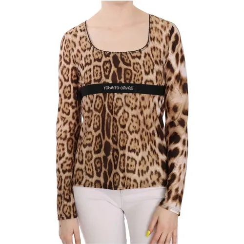 Roundeck Leopard Frauen Top Bluse , Damen, Größe: 2XL - Roberto Cavalli - Modalova