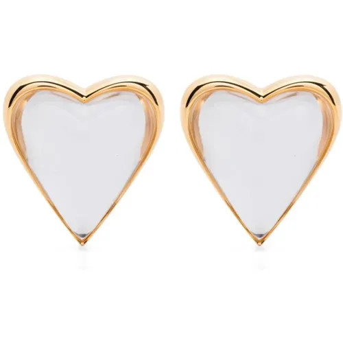 Gold-tone Heart Earrings Butterfly Clasp , female, Sizes: ONE SIZE - Alaïa - Modalova