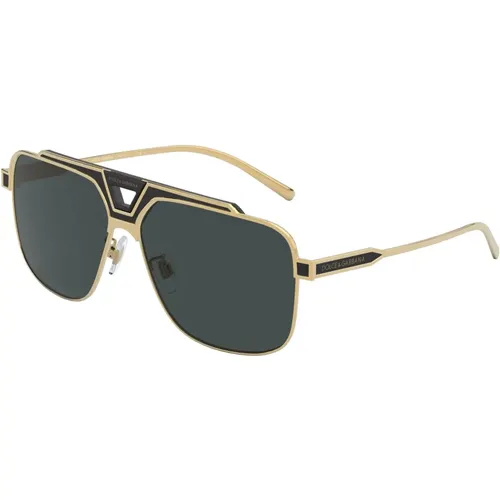 Miami Sunglasses Gold/Dark Grey , male, Sizes: 62 MM - Dolce & Gabbana - Modalova