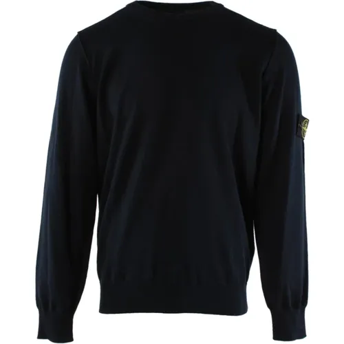 Blauer Baumwoll Herren Pullover , Herren, Größe: 2XL - Stone Island - Modalova