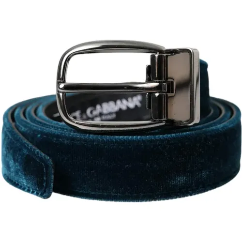 Velvet Metal Buckle Belt , male, Sizes: ONE SIZE - Dolce & Gabbana - Modalova