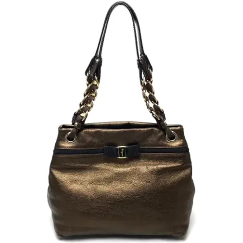 Pre-owned Leather shoulder-bags , female, Sizes: ONE SIZE - Salvatore Ferragamo Pre-owned - Modalova