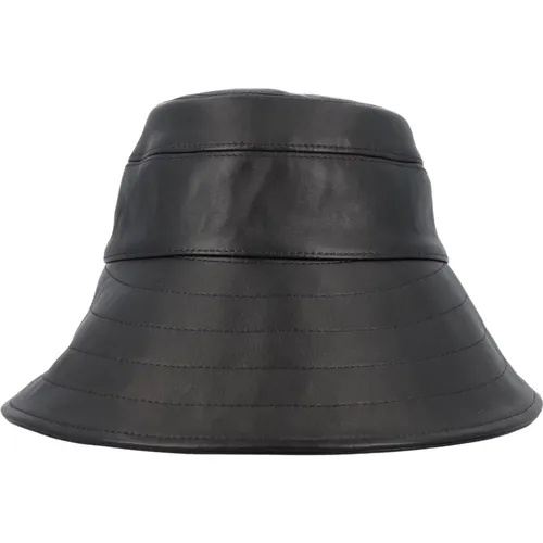 Leather Bucket Hat - Elegant and Stylish , female, Sizes: S - The Attico - Modalova