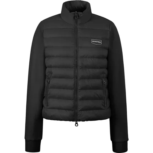 Schwarze High-Neck Hybrid Daunenjacke , Damen, Größe: 2XS - duvetica - Modalova