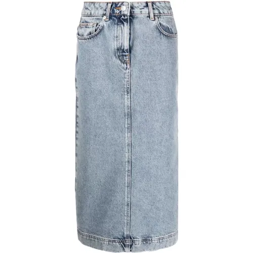 Denim Skirt with Front Closure , female, Sizes: L, XS - Moschino - Modalova