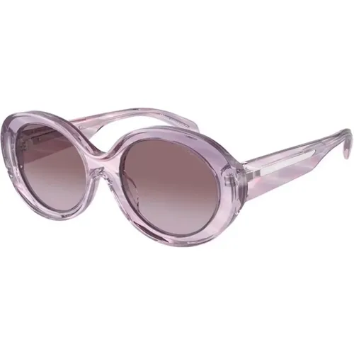 Frame Violet Gradient Lens Sunglasses , female, Sizes: 53 MM - Emporio Armani - Modalova