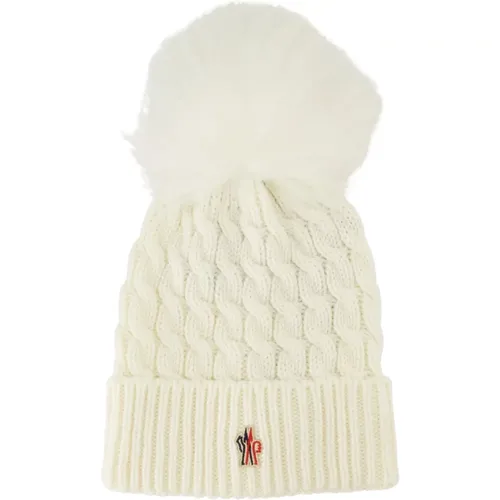 Pom Pom Gerippte Wollmütze , Damen, Größe: ONE Size - Moncler - Modalova