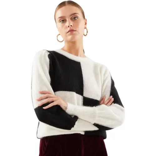 Pavati Checkered Wool Blend Jersey , female, Sizes: S, L, M - Suncoo - Modalova
