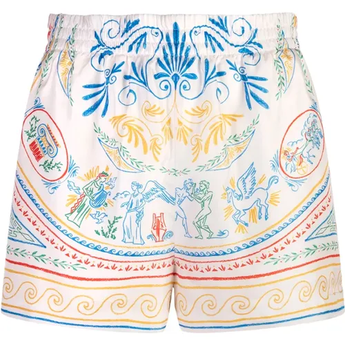 Buntbedruckte Seiden-Twill-Shorts , Damen, Größe: XS - Casablanca - Modalova