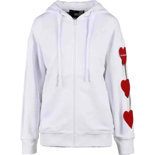 Cozy Zip Sweatshirt , female, Sizes: L, XS, M, 2XS, S - Love Moschino - Modalova