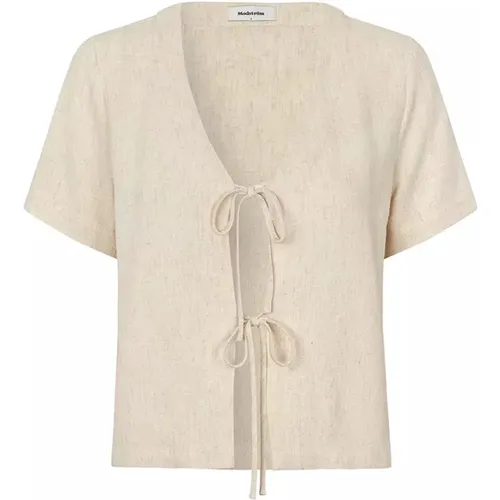 Sommer Sand Shirt mit Frontknoten , Damen, Größe: M - Modström - Modalova