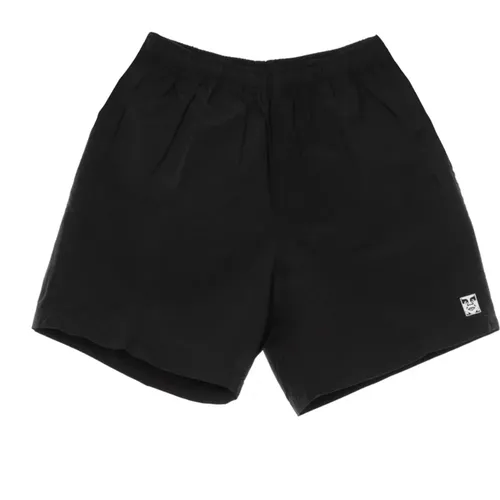 Schwarze lockere Nylon-Shorts mit Taschen , Herren, Größe: XL - Obey - Modalova