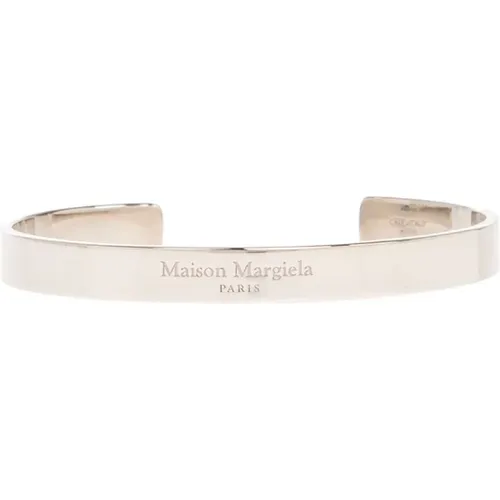 Engraved Logo Silver Bracelet , unisex, Sizes: 2XL, XL, M - Maison Margiela - Modalova