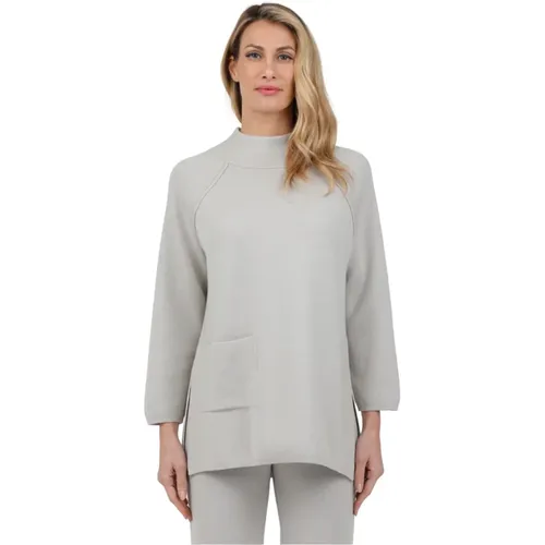 Raglan Sleeve Side Split Pocket Top , female, Sizes: L, M - Gran Sasso - Modalova