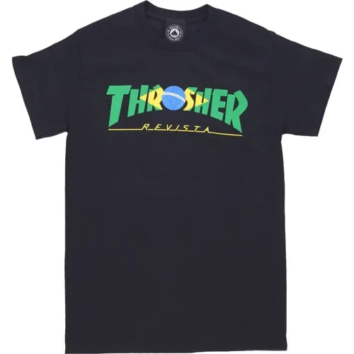 Brazil Revista Tee T-Shirt , male, Sizes: M, XL, L - Thrasher - Modalova