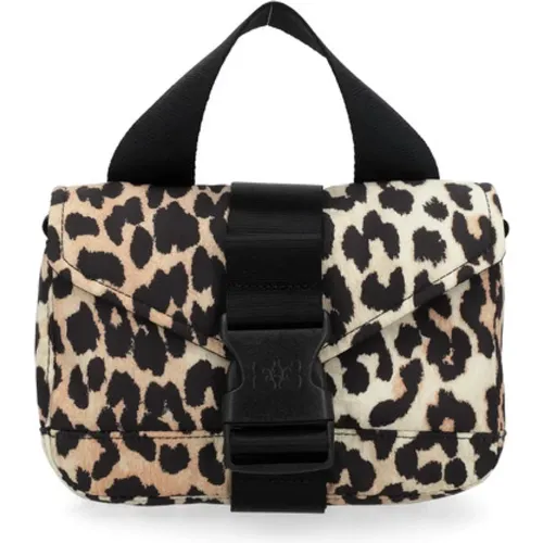 Leopard Mini Satchel Tech Tasche - Ganni - Modalova