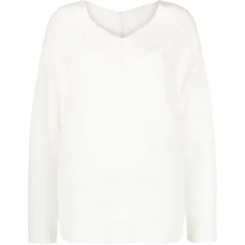 Eleganter Mohair V-Ausschnitt Pullover , Damen, Größe: S - Forte Forte - Modalova