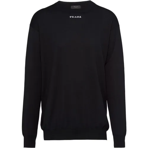 Wool Logo Sweater , male, Sizes: M, L - Prada - Modalova