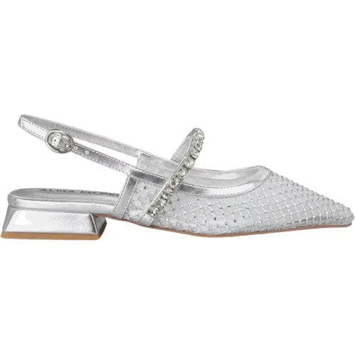 Crystal Mesh Flat Shoe , female, Sizes: 4 UK, 7 UK, 5 UK, 6 UK, 8 UK - Alma en Pena - Modalova