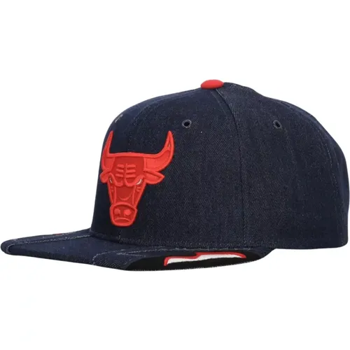 Chicago Bulls Snapback Cap Navy , male, Sizes: ONE SIZE - Mitchell & Ness - Modalova