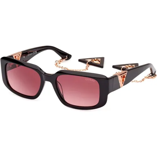 Schwarze/Rote Shaded Sonnenbrille - Guess - Modalova