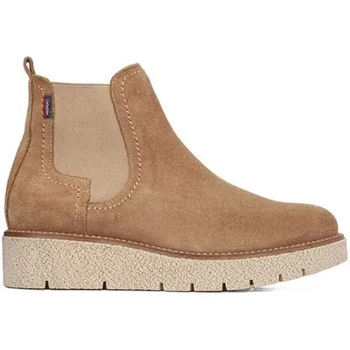 Beige Wildleder Stiefeletten mit seitlichen Elastikeinsätzen - Callaghan - Modalova