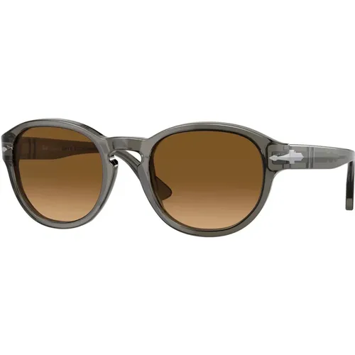 Stylische Sonnenbrille in transparentem Grau/Braun,Opal /Dark Grey Sonnenbrille,Havana Sonnenbrille - Persol - Modalova