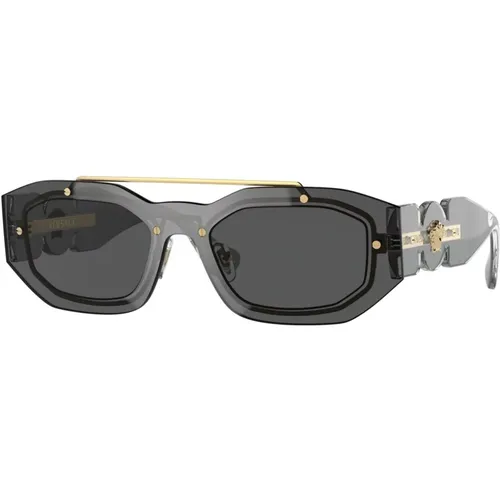 Dark Grey Sunglasses , male, Sizes: 51 MM - Versace - Modalova