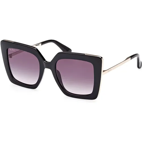 Design4-01B Sonnenbrille Schwarz Verlaufslinse , Damen, Größe: 52 MM - Max Mara - Modalova