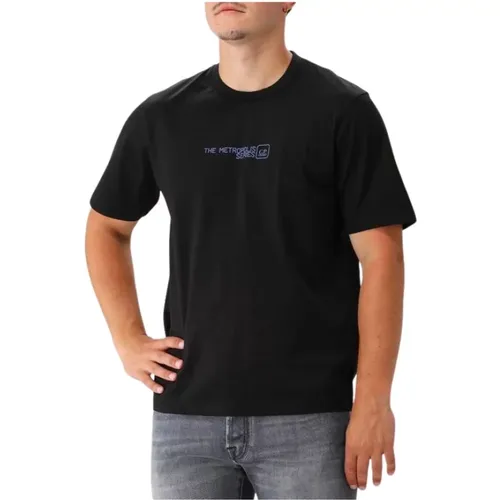 Schwarzes Baumwoll-T-Shirt Regular Fit , Herren, Größe: XL - C.P. Company - Modalova