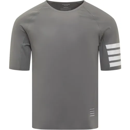 Graues Kompressions-T-Shirt mit 4-Streifen , Herren, Größe: L - Thom Browne - Modalova