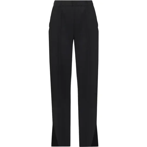 Straight Gabardine Pants with Elastic Waist , female, Sizes: M, 2XS - Liviana Conti - Modalova