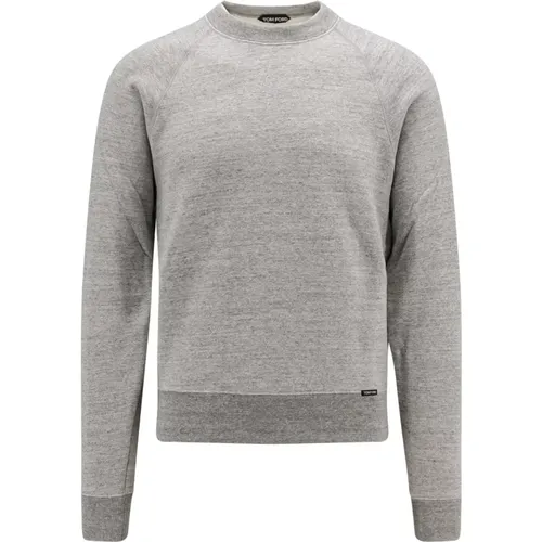 Grey Cotton Melange Sweatshirt , male, Sizes: 2XL - Tom Ford - Modalova
