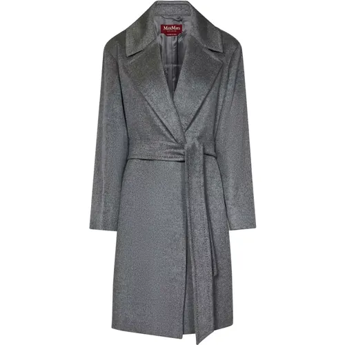 Cashmere Grey Coat with Wide Lapel , female, Sizes: M - Max Mara - Modalova