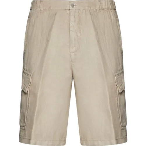 Linen Cargo Shorts , male, Sizes: 2XL, S - 120% lino - Modalova