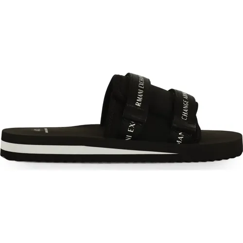 Fabric Logo Slide Sandals , male, Sizes: 9 UK - Armani Exchange - Modalova