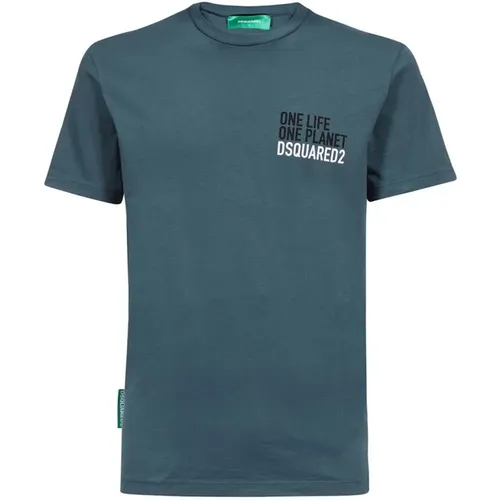 Bedrucktes Crew-neck T-Shirt , Herren, Größe: L - Dsquared2 - Modalova