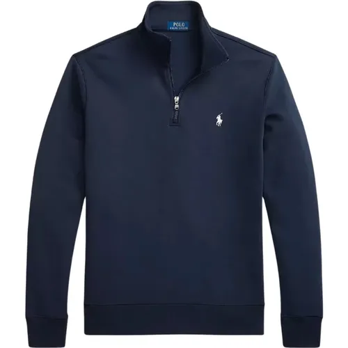 Dunkelblaues Sweatshirt mit Stehkragen , Herren, Größe: L - Ralph Lauren - Modalova