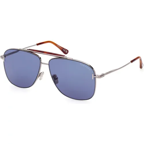 Stylish Metal Sunglasses in Light Ruthenium/ , unisex, Sizes: 60 MM - Tom Ford - Modalova