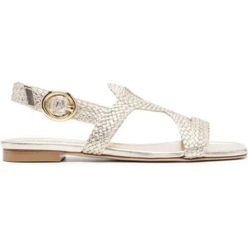 Flat Sandal in Light Gold , female, Sizes: 2 1/2 UK - Stuart Weitzman - Modalova