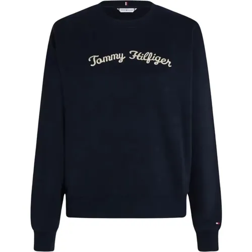 Modernes Script Sweatshirt für Frauen , Damen, Größe: XS - Tommy Hilfiger - Modalova