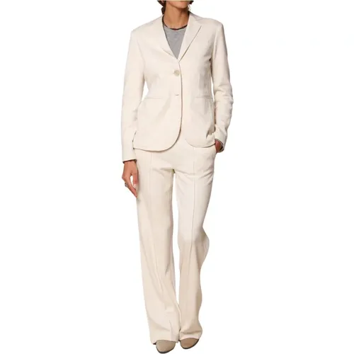 Jersey-Blazer Helena in Creme , Damen, Größe: L - Mason's - Modalova