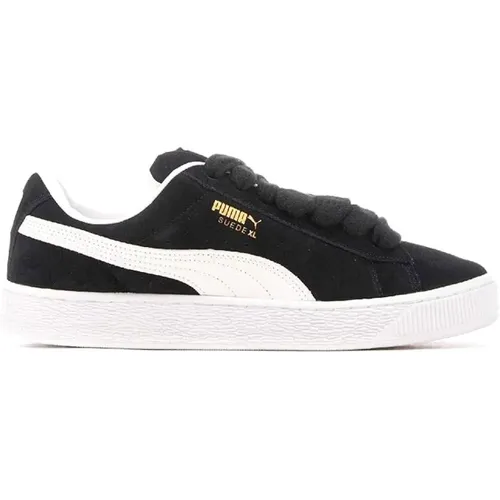 Schwarze Wildleder-Sneakers mit Lederelementen , Herren, Größe: 42 EU - Puma - Modalova