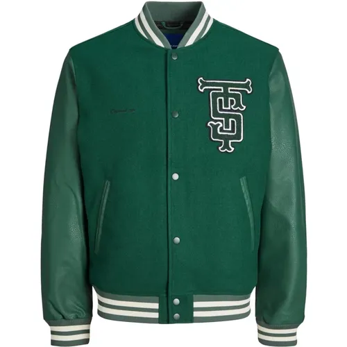 Trendige College-Jacke mit Logo-Details , Herren, Größe: M - jack & jones - Modalova