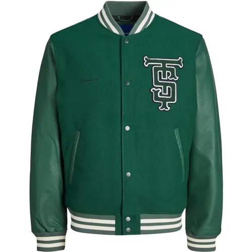 Trendige College-Jacke mit Logo-Details , Herren, Größe: XL - jack & jones - Modalova