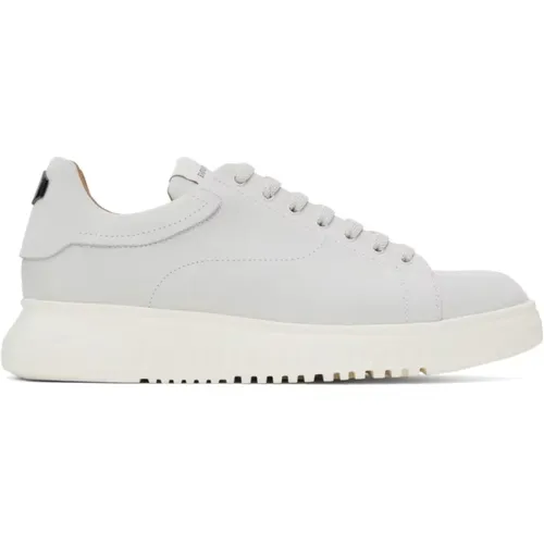 Nabuk Ice Sneaker with Eagle Logo , male, Sizes: 7 UK, 10 UK, 6 UK - Emporio Armani - Modalova