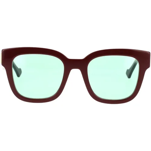 Minimalistische quadratische Sonnenbrille mit grünen Gläsern - Gucci - Modalova