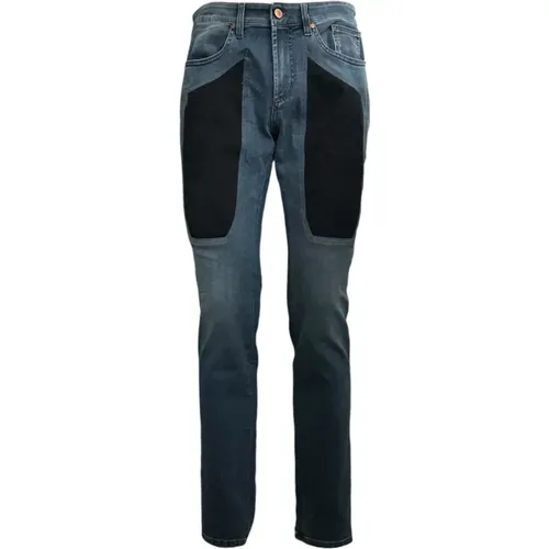 Slim Fit Alcantara Patch Jeans , Herren, Größe: W34 - Jeckerson - Modalova