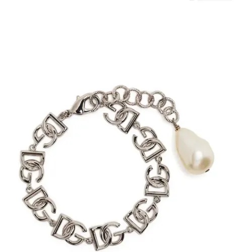 Golden Pearl Chain Necklace , female, Sizes: ONE SIZE - Dolce & Gabbana - Modalova