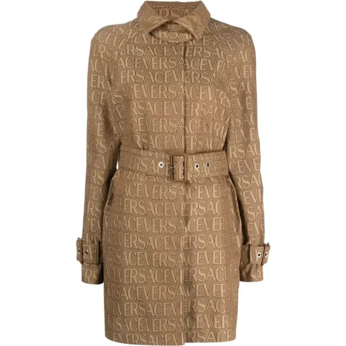 Belted Coats , female, Sizes: L - Versace - Modalova